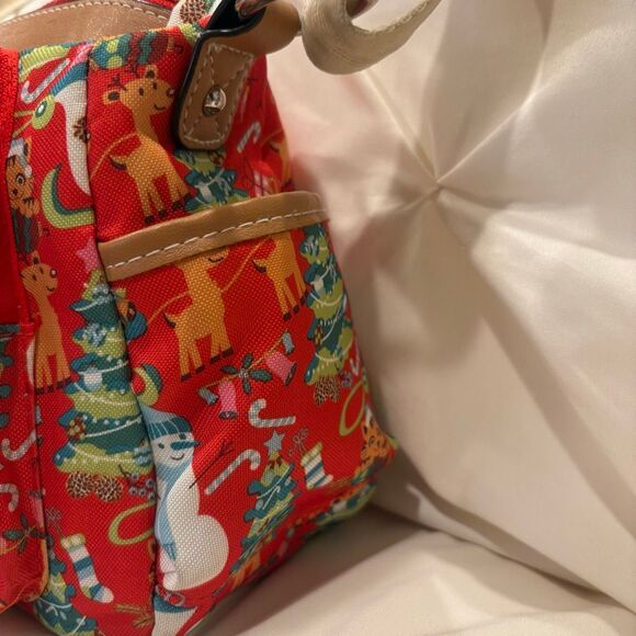 Eco Lily Bloom Red Christmas Holiday Icons Crossbody Purse Hard To Find Style - Picture 5 of 13